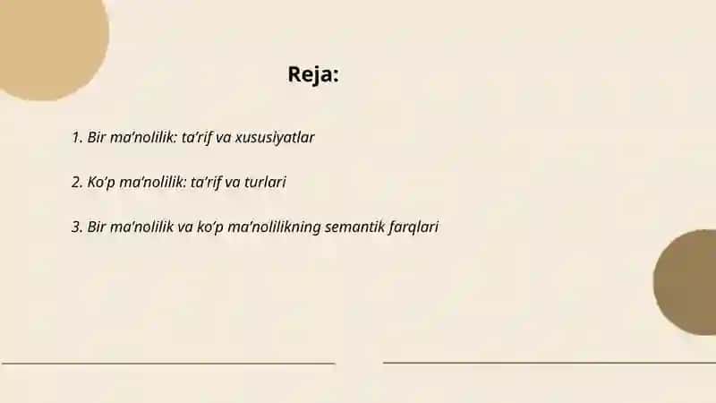 Bir maʼnolilik va koʼp maʼnolilik 2