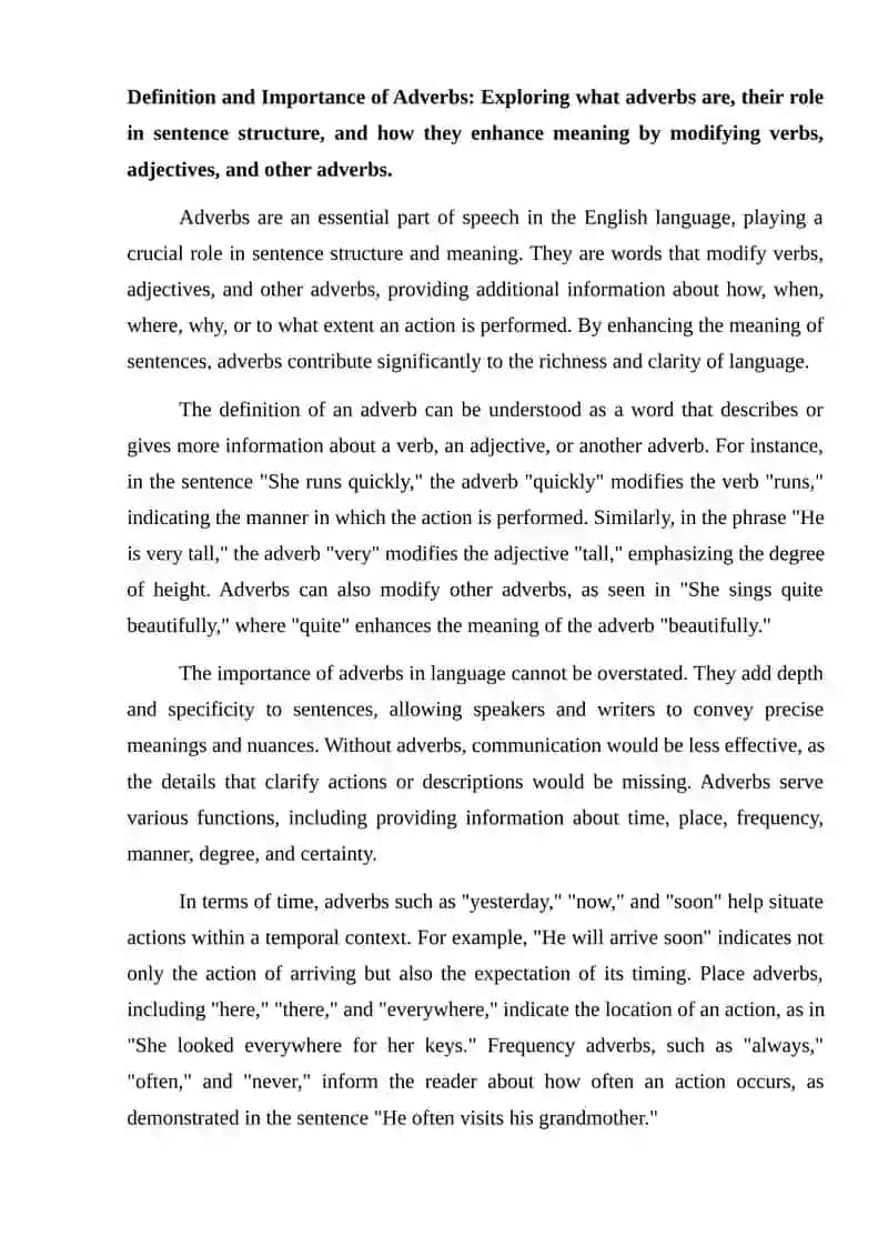 Talling about fugwuy adverbs 2