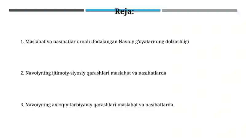 Alisher Navoiyning pand-nasihat ifodalangan ishtimoiy-siyosiy, axloqiy-ta'limiy qarashlar 2
