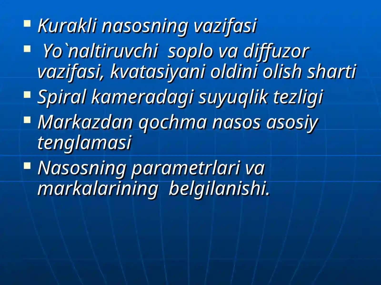 Gidravlik mashinalar. Nasoslar, tuzilishi va ularning parametrlari 2
