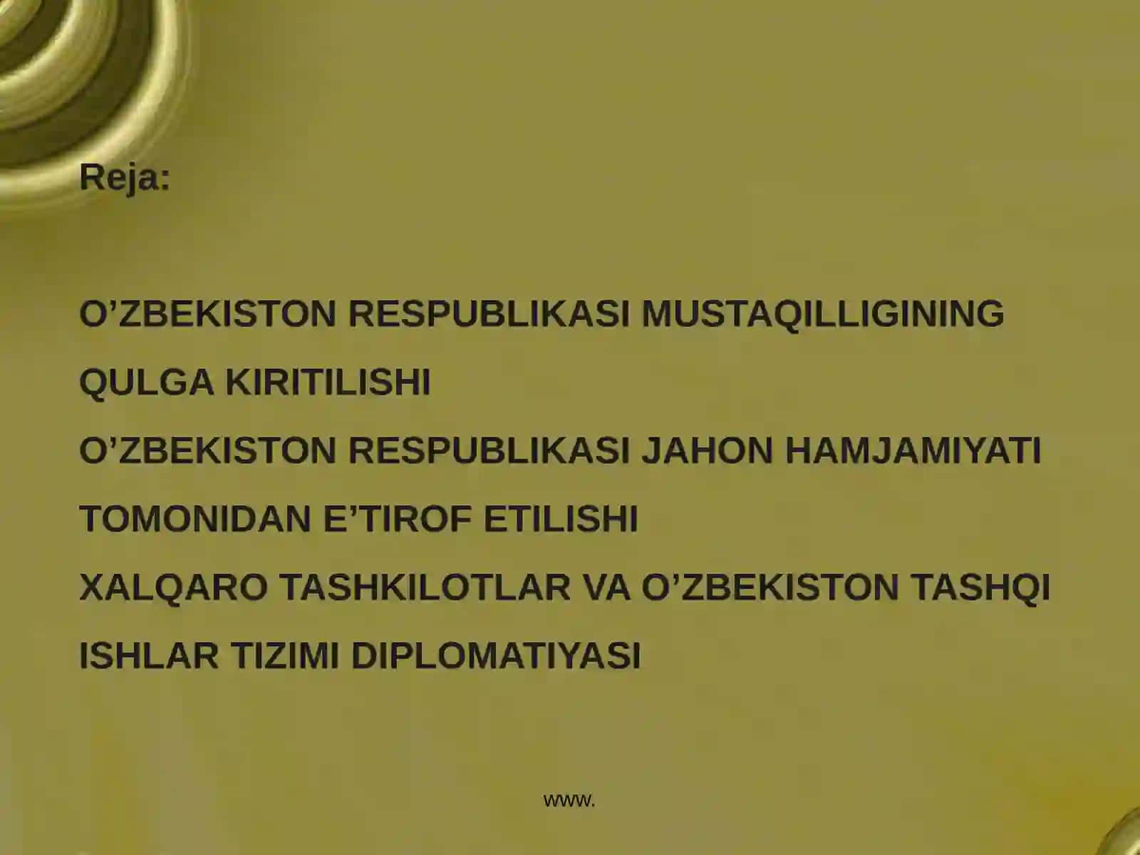 O’ZBEKISTON RESPUBLIKASI TASHQI SIYOSATINING MAQSAD VA VAZIFALARI 2