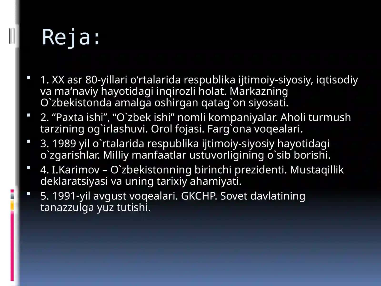 O'zbekiston Mustaqilligi 2
