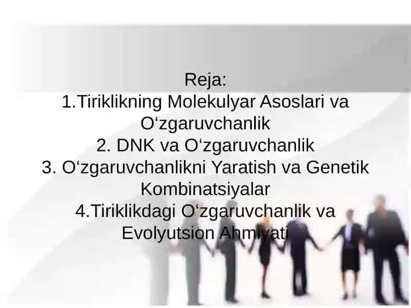 Tiriklikning Molekulyar Asoslari va O‘zgaruvchanlik 2