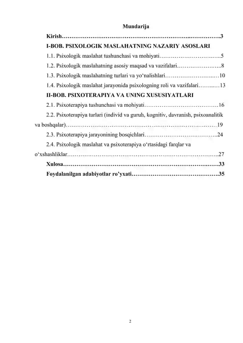 Psixologik maslaxat va psixoterapiya haqida tushuncha. 2