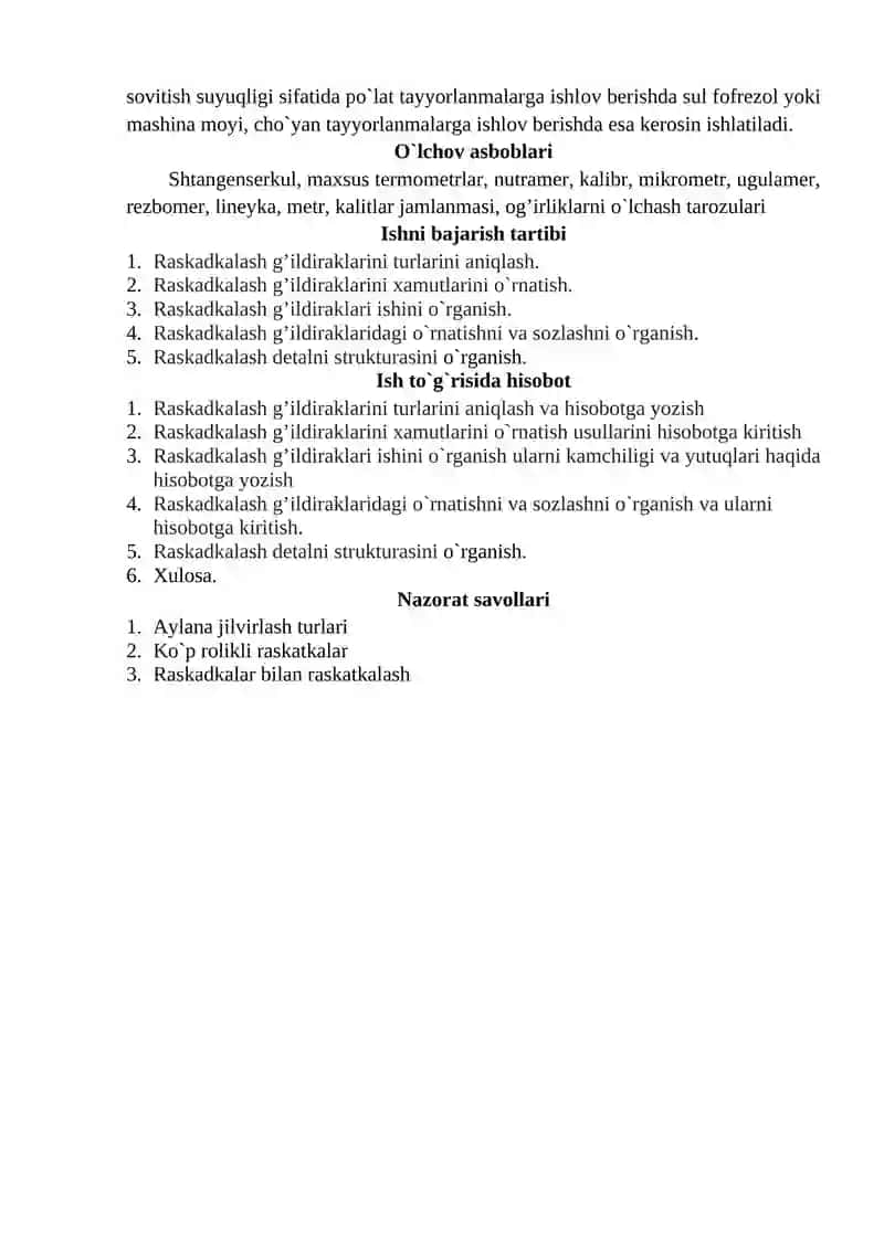 Raskadkalash g’ildiraklari va xamutlarini rostlashni o`rganish 2