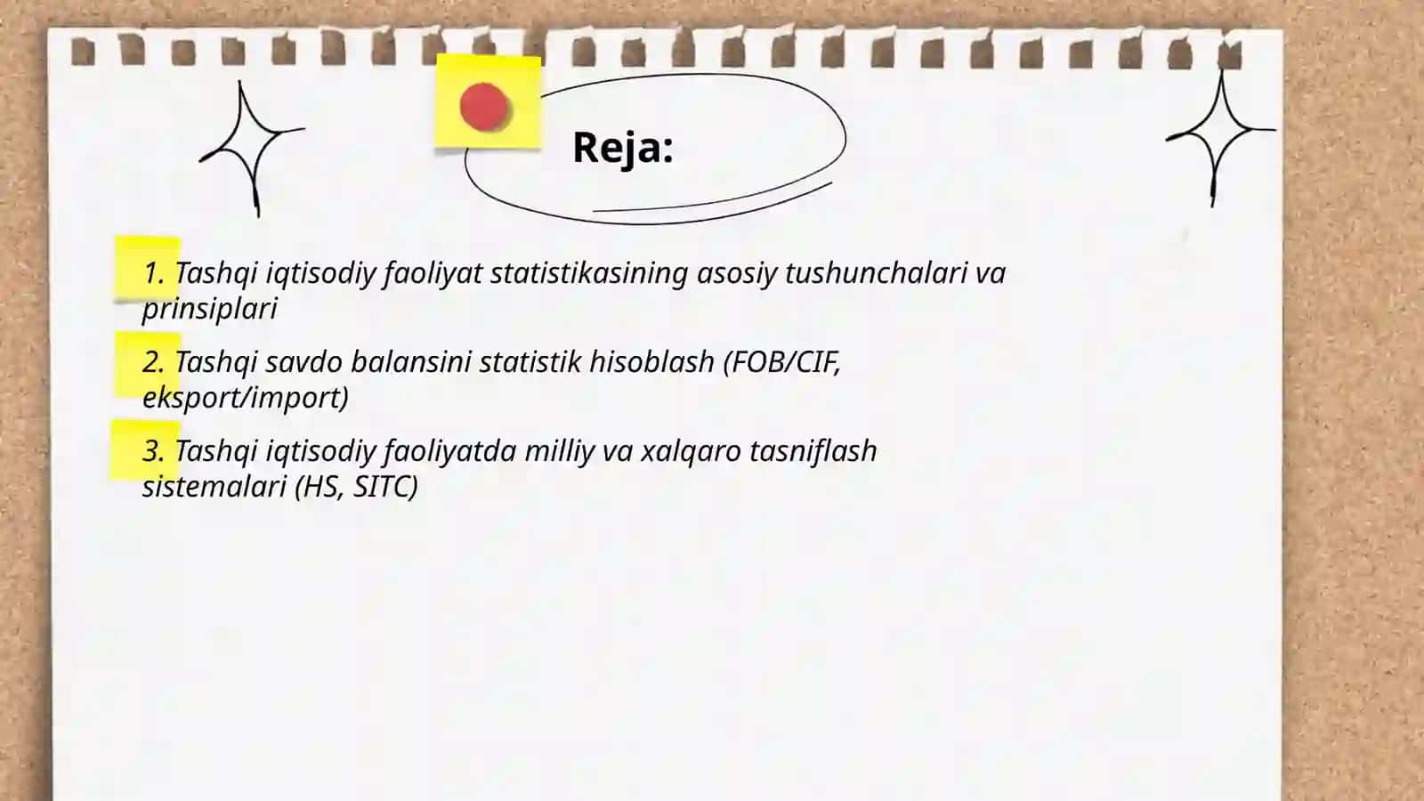 Tashqi iqtisodiy faoliyatni statistik o'rganish usullari 2