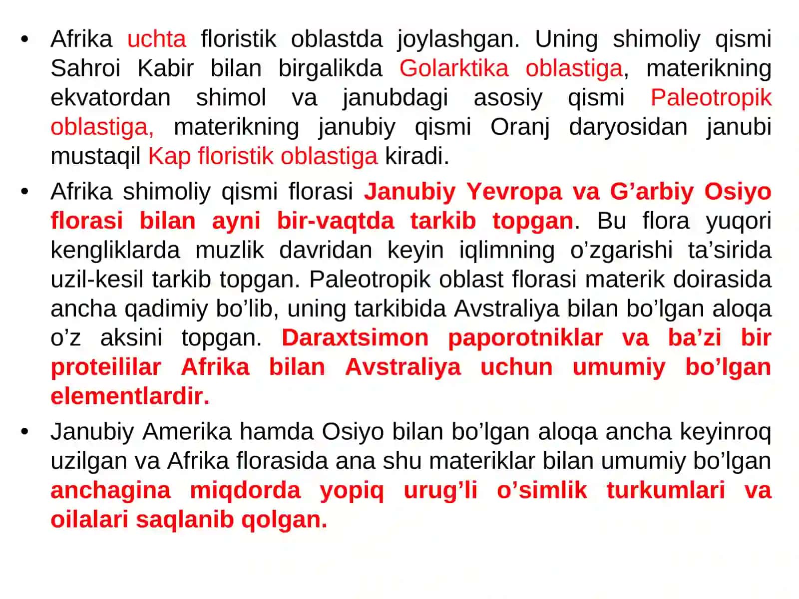 AFRIKA METERIGINING FAUNISTIK ОBLASTLARI, HAYVОNОT DUNYOSINING O’ZIGA ХОS ХUSUSIYATLARI 2