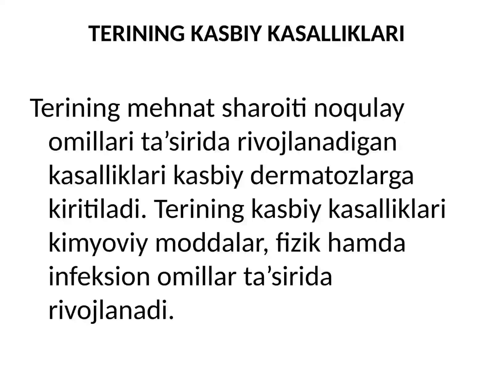 TERINING KASBIY KASALLIKLARI 2