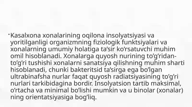 Xonalarning insolyatsiyasi 2