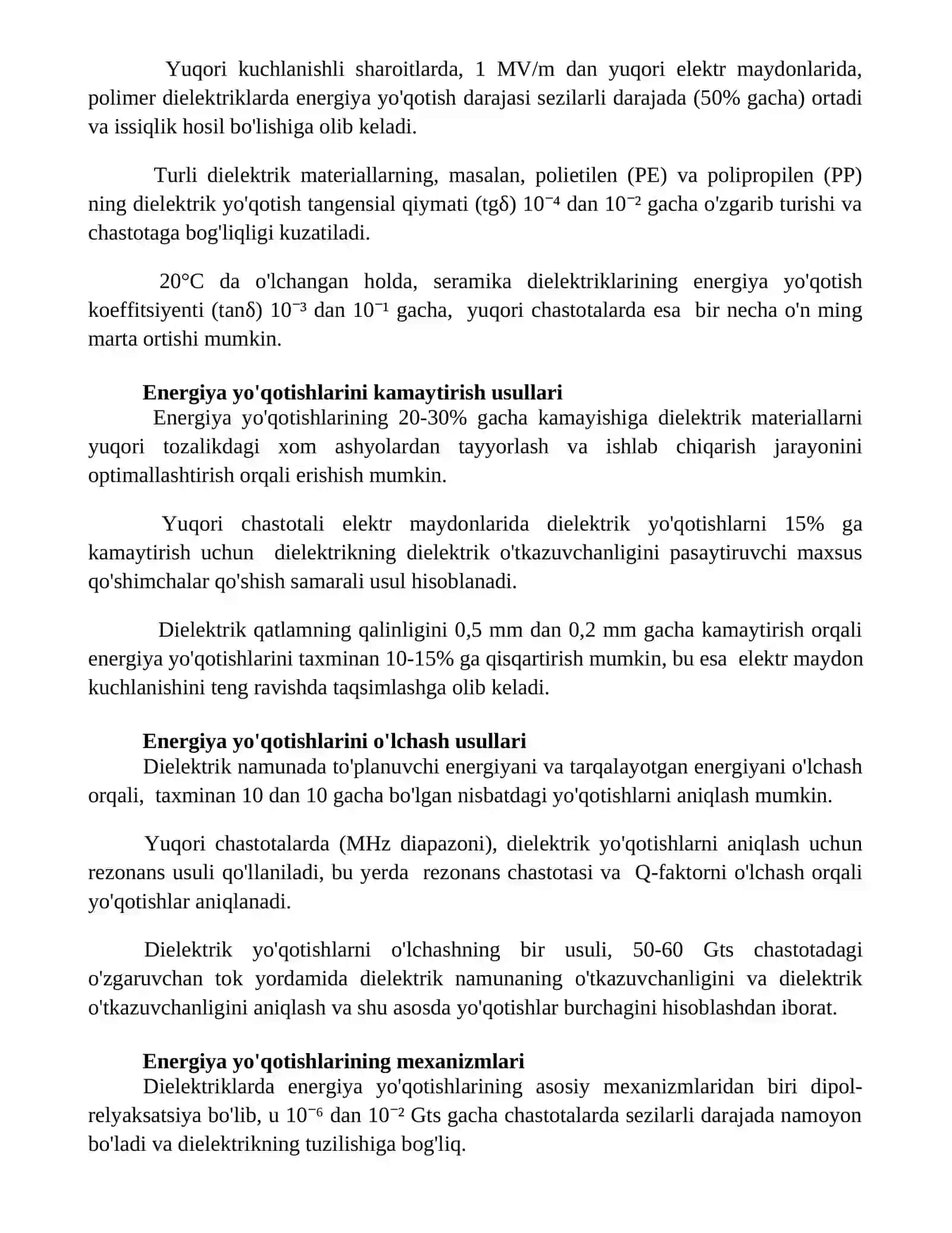 Qattiq dielektriklarda energiya isrofin aniqlash 2