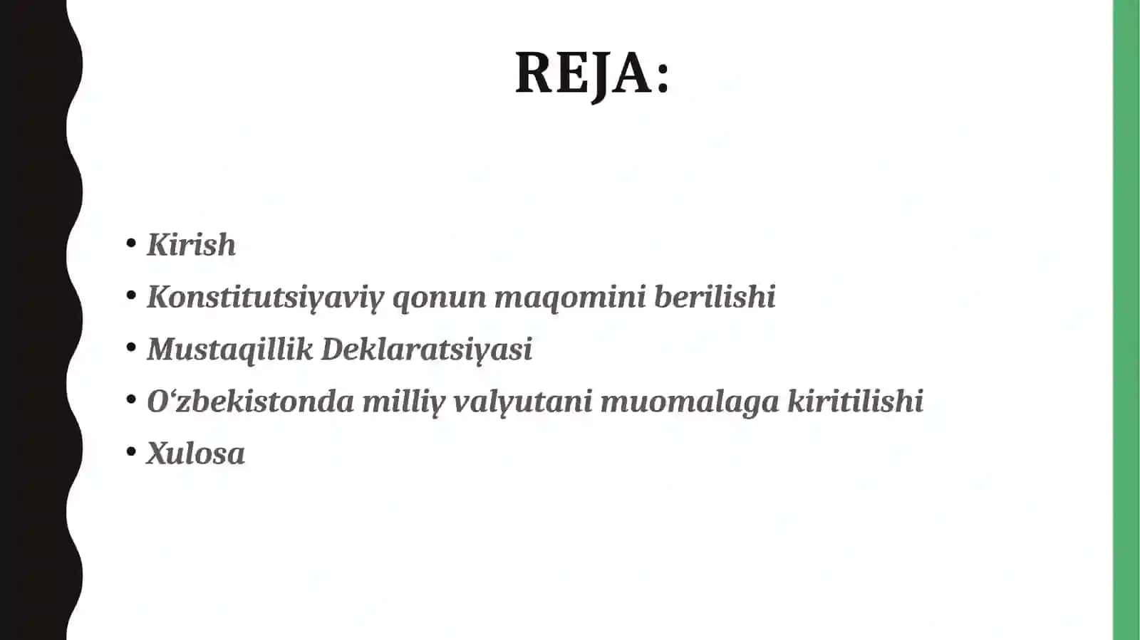 Mustaqillikning ilk davrida davlat suverenitetini mustahkamlash yo‘lidagi sa’y-harakatlar. 2