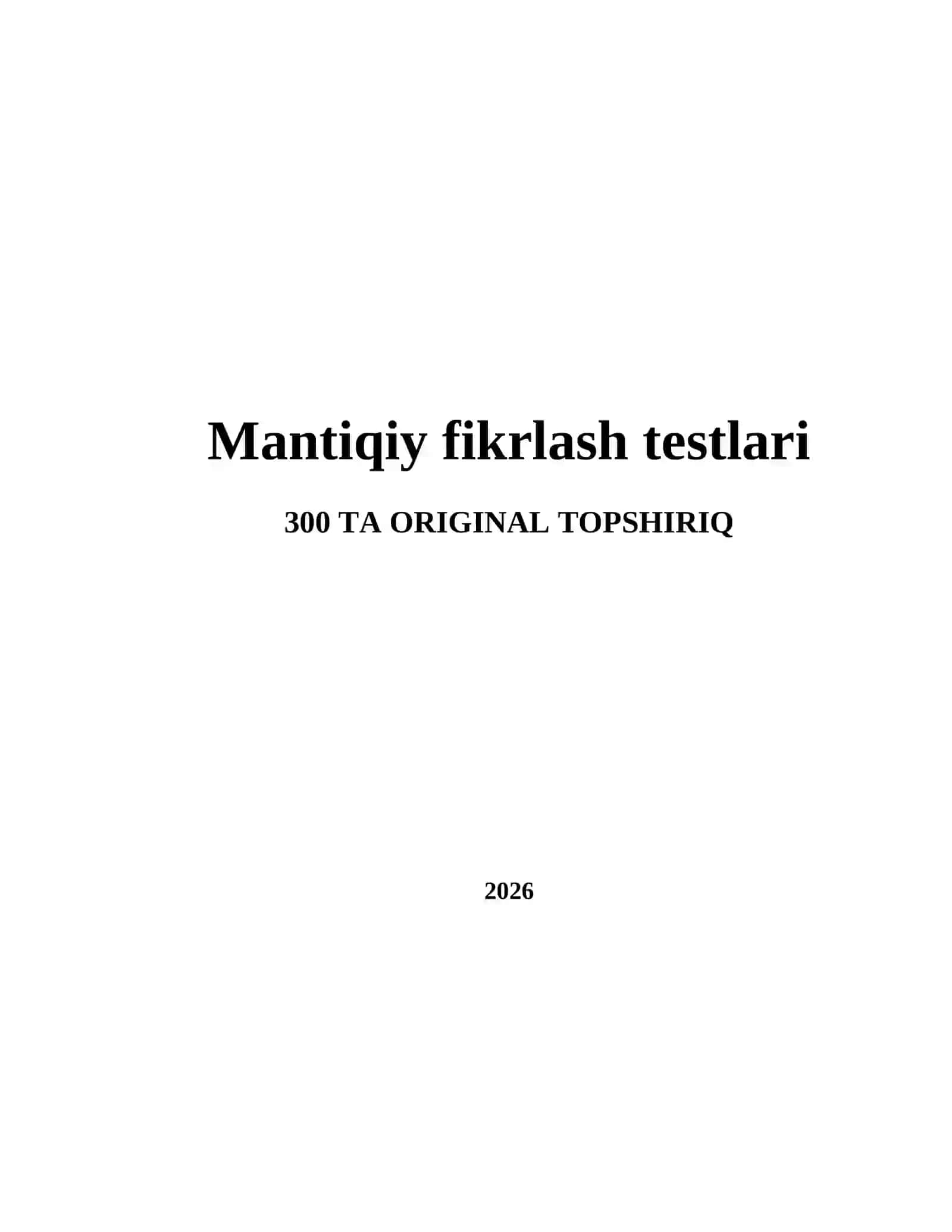 Mantiqiy fikrlash testlari 2