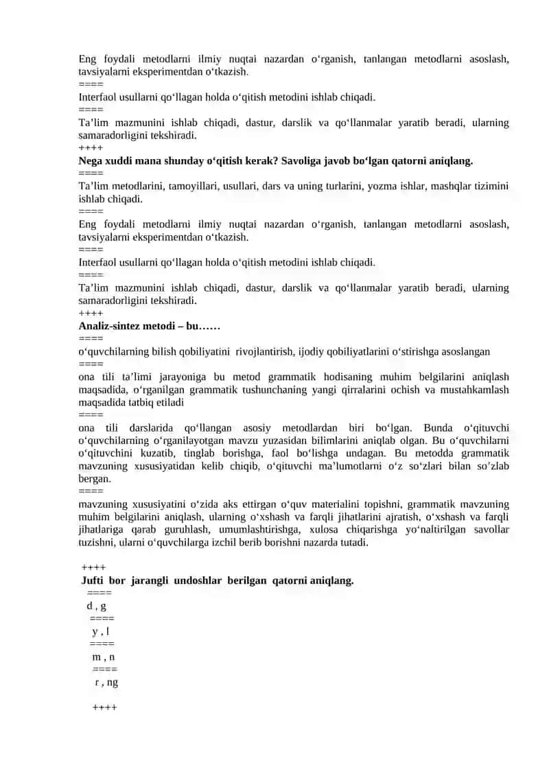 Ona tili o'qitish metodikasi qanday fanlar qatoriga kiradi? 2