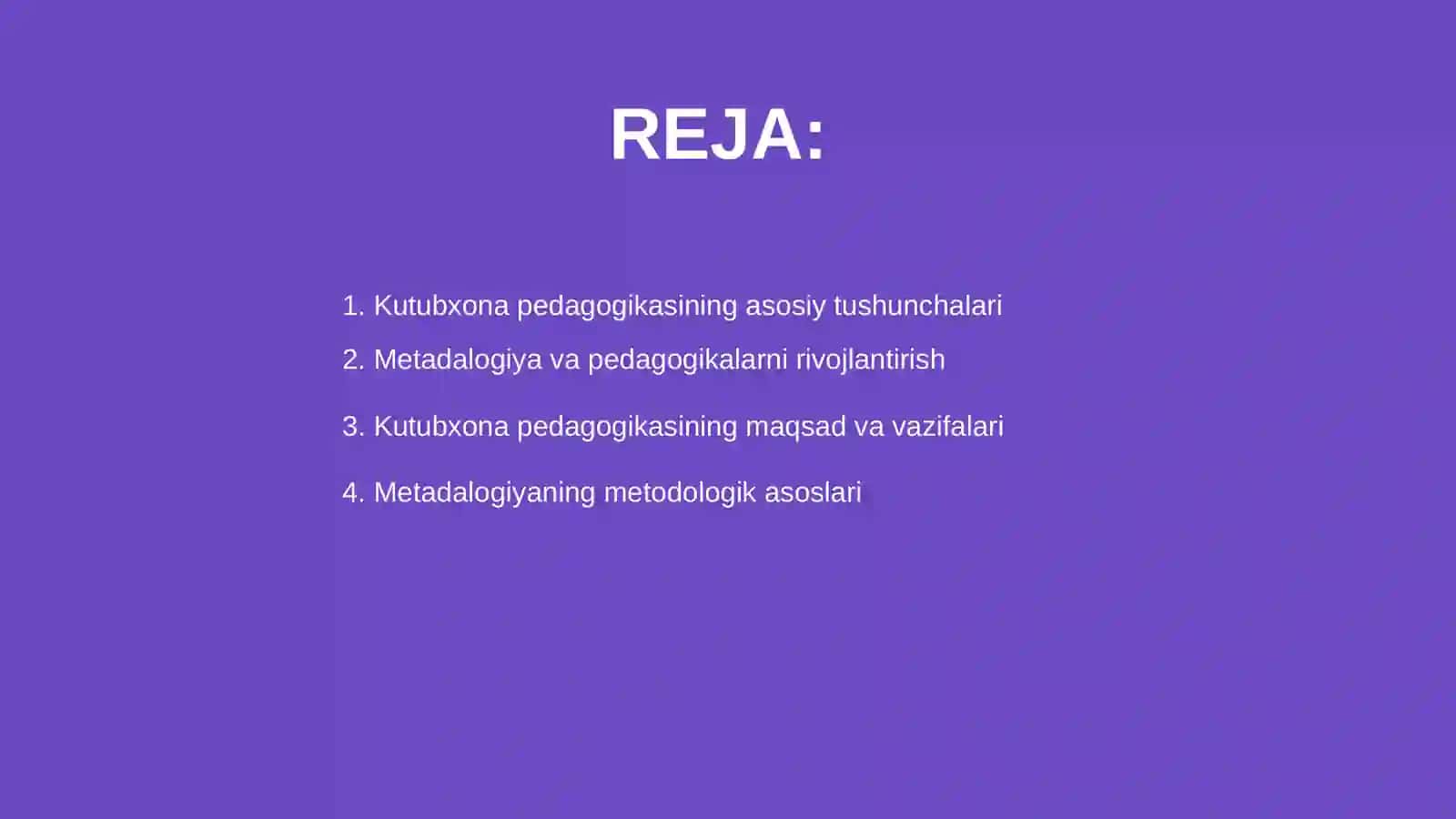 Kutubxona pedagogikasi fanining metadalogiyasi 2