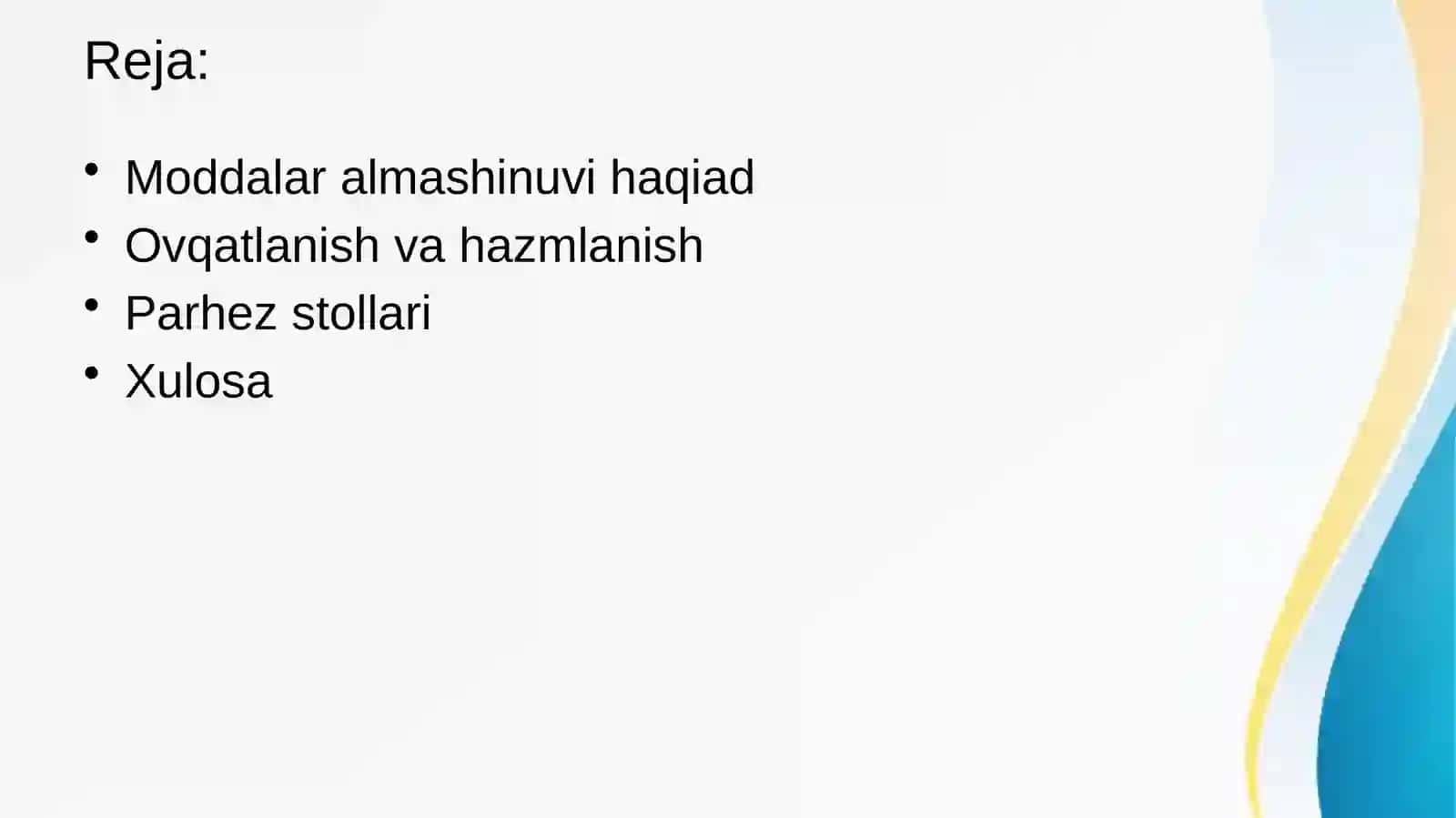 OVQATLANISH NAZARIYASI VA PARHEZSTOLLARI 2