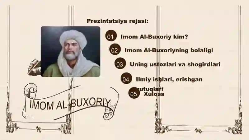 Imom al-Buxoriy haqida taqdimot 2