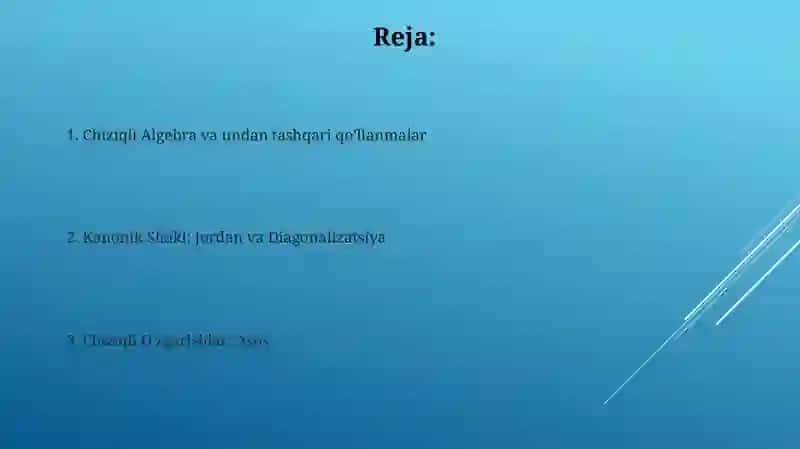 Chiziqli Algebra va undan tashqari qo'llanmalar 2