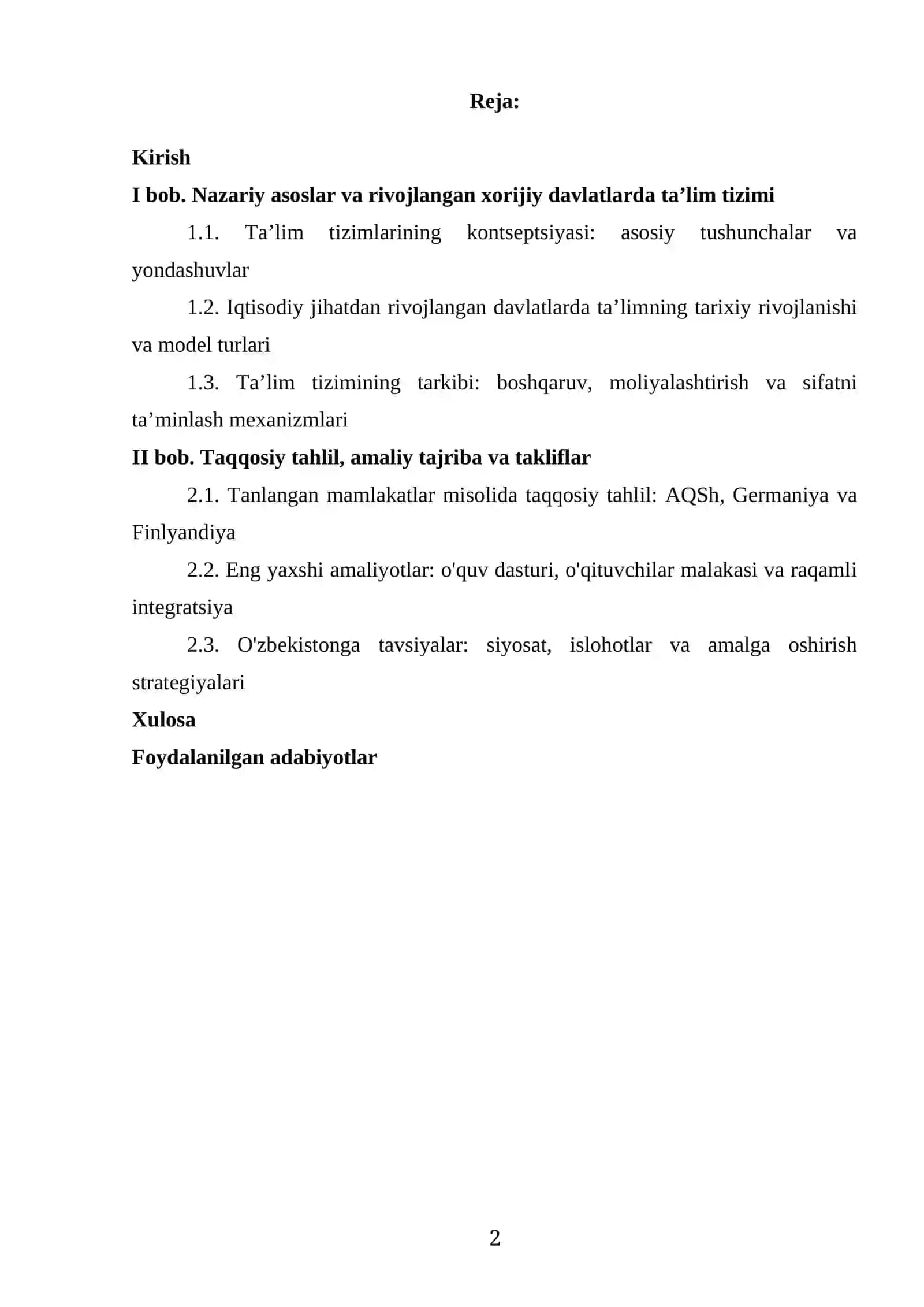 IQTISODIY RIVOJLANGAN XORIJIY DAVLATLARDA TA’LIM TIZIMI 2