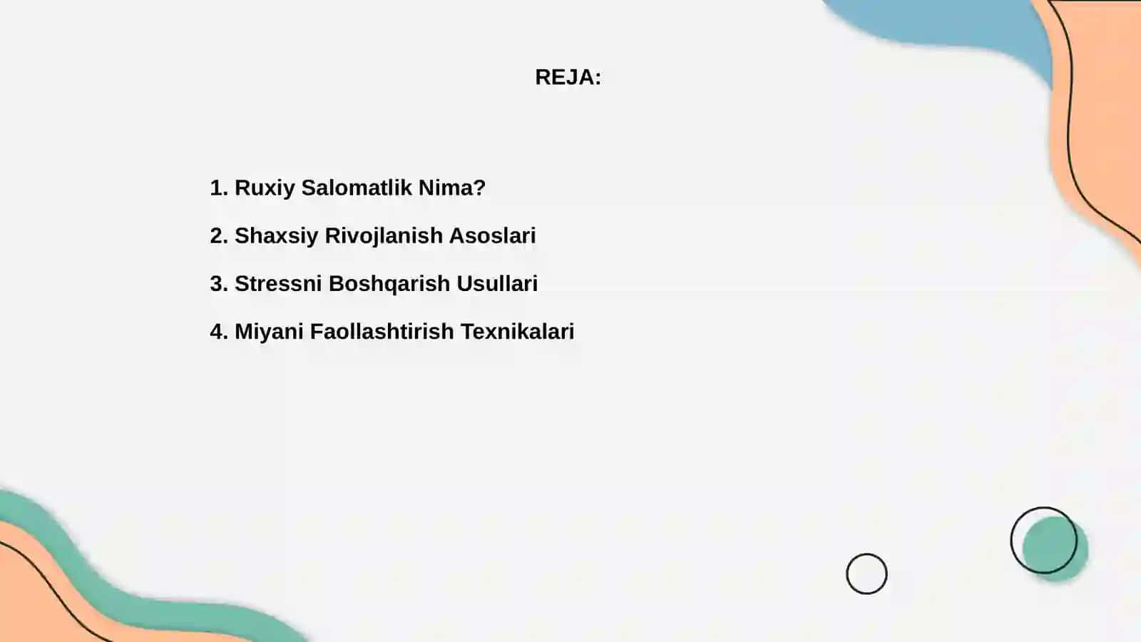 Ruxiy salomatlik va shaxsiy rivojlanish 2