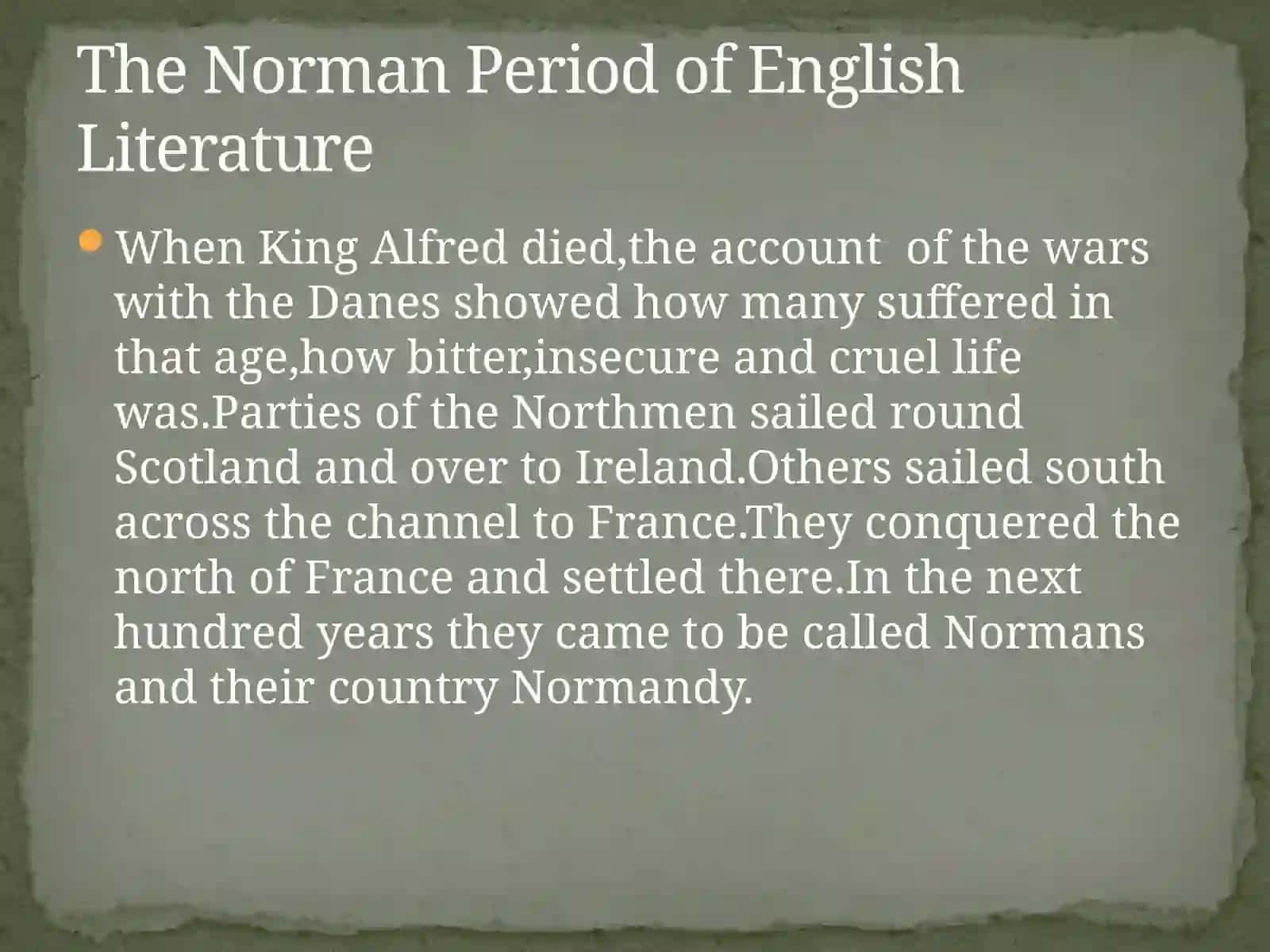 THE NORMAN PERIOD OF ENGLISH LITERATURE 2