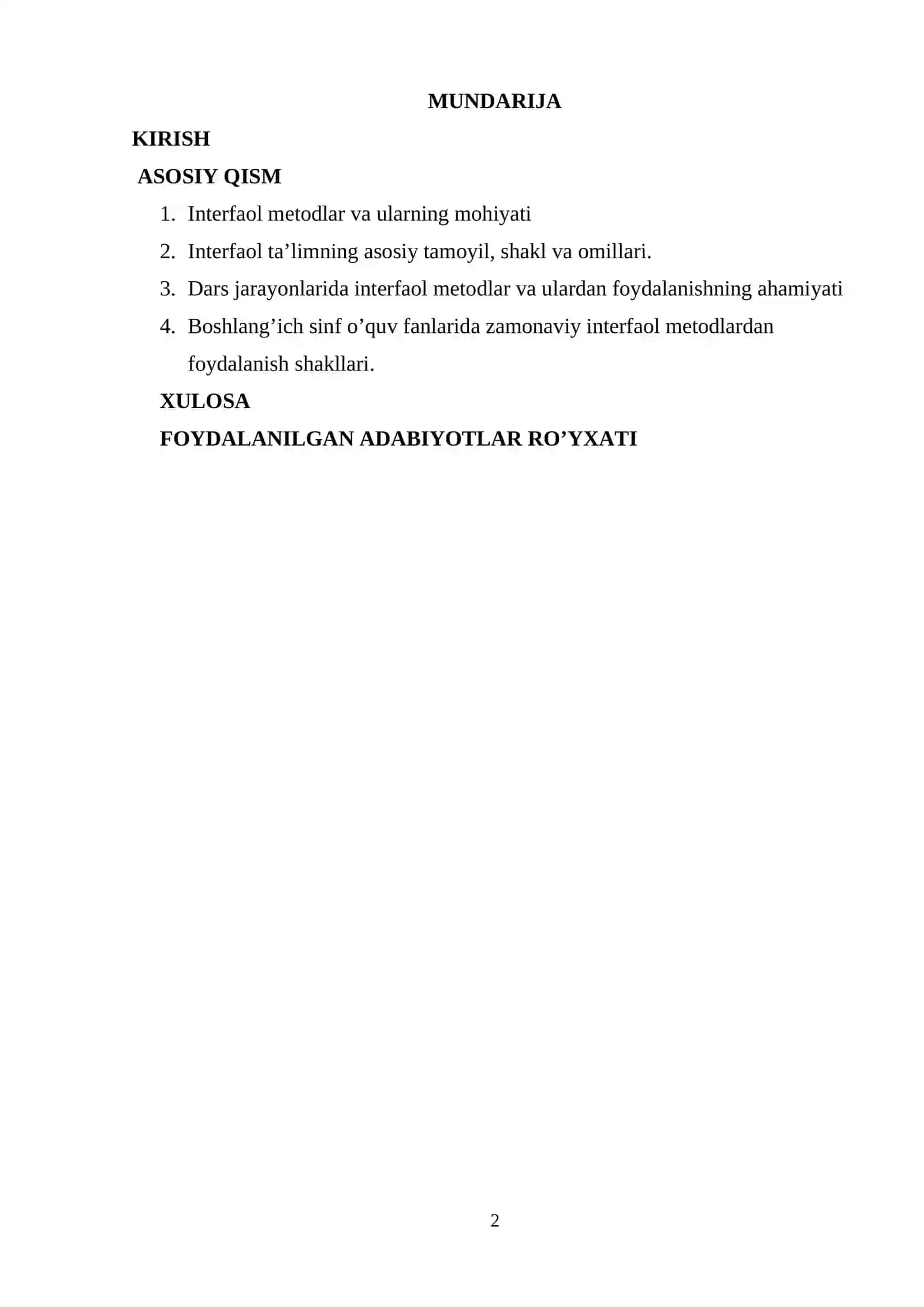 DARS JARAYONLARIDA INTERFAOL METODLAR VA ULARDAN FOYDALANISHNING AHAMIYATI 2