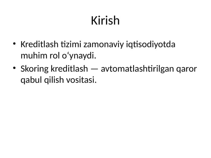 O‘zbekistonda Skoring Kreditlash Mexanizmi 2