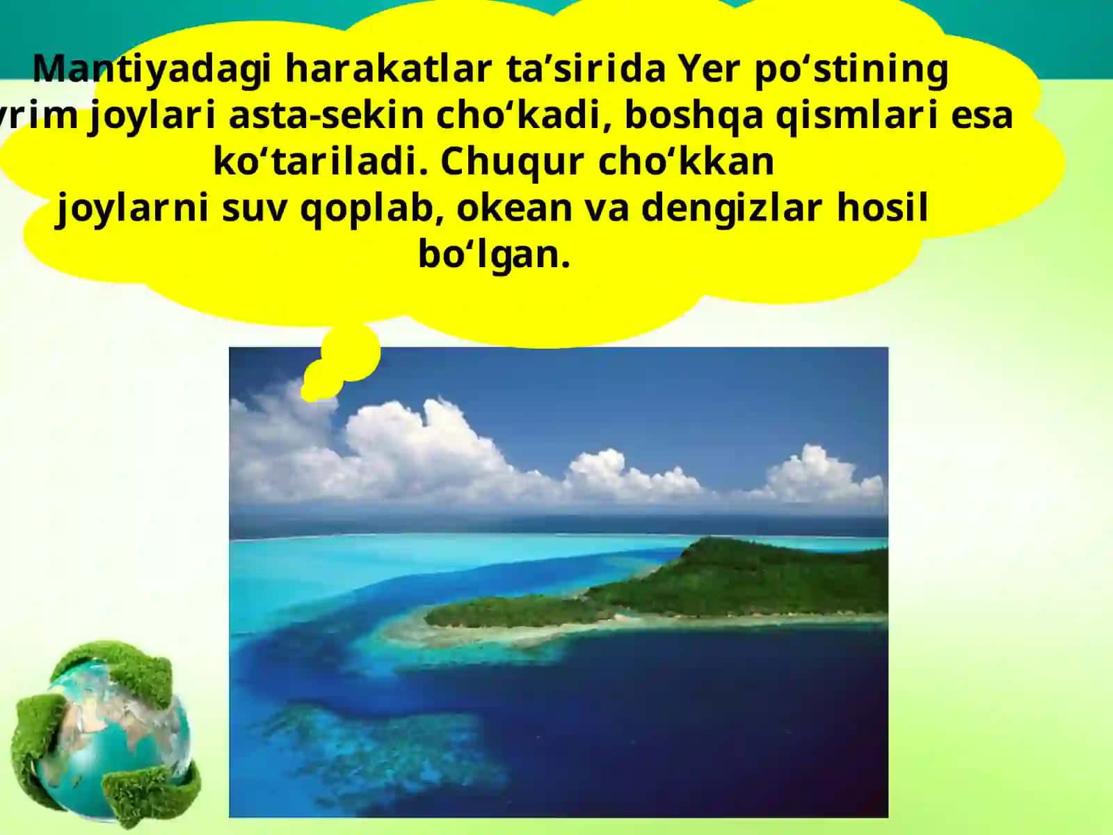 5-sinf Geografiya fanidan Yer po'stining harakatlari dars taqdimoti 2