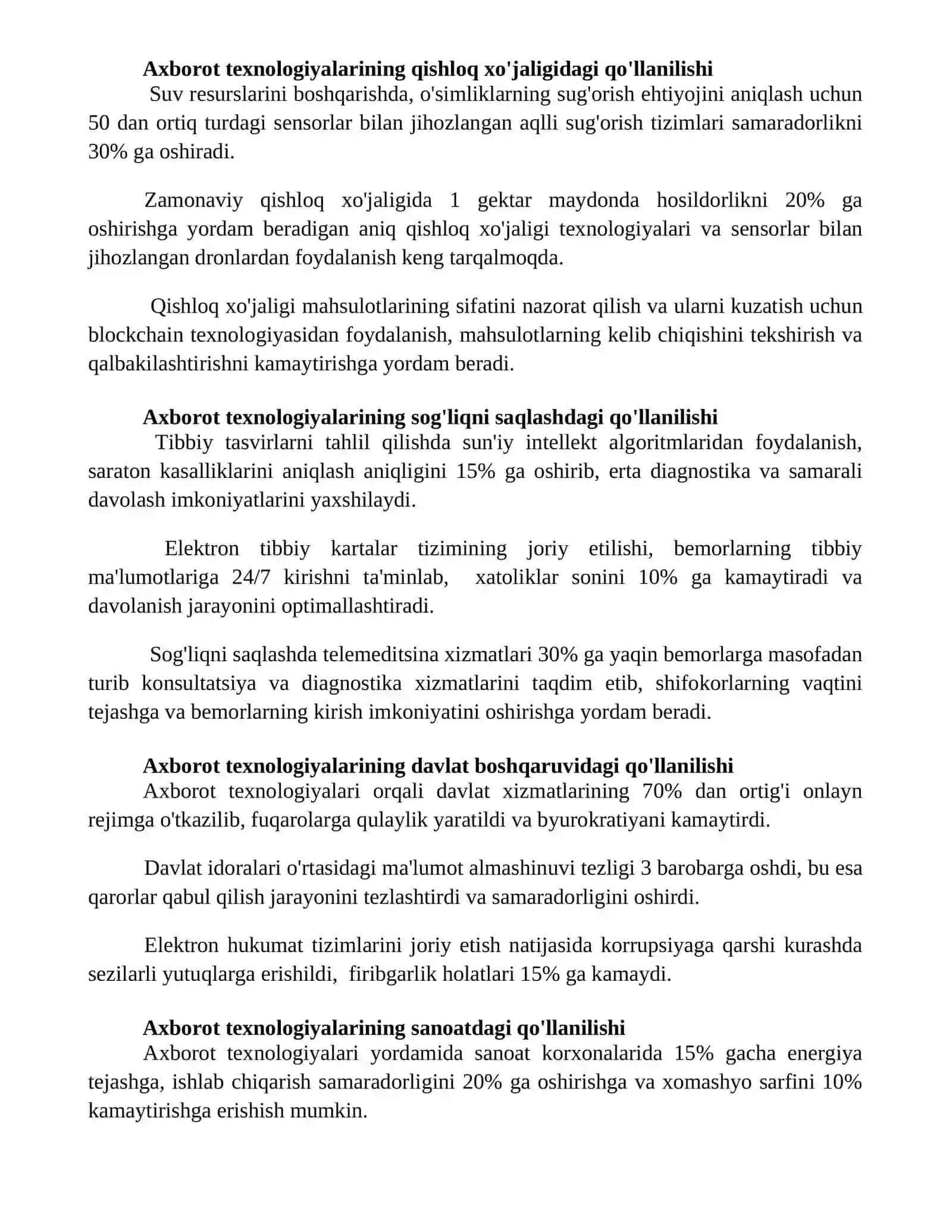 Axborot texnologiyalarini xalq xo‘jaligi sohalarida qo‘llash 2