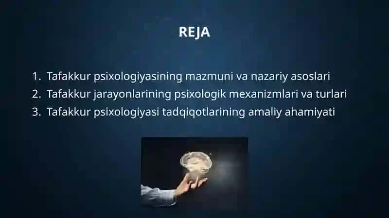 Tafakkur psixologiyasi sohasida ishlarning nazariy va amaliy hamiyati 2