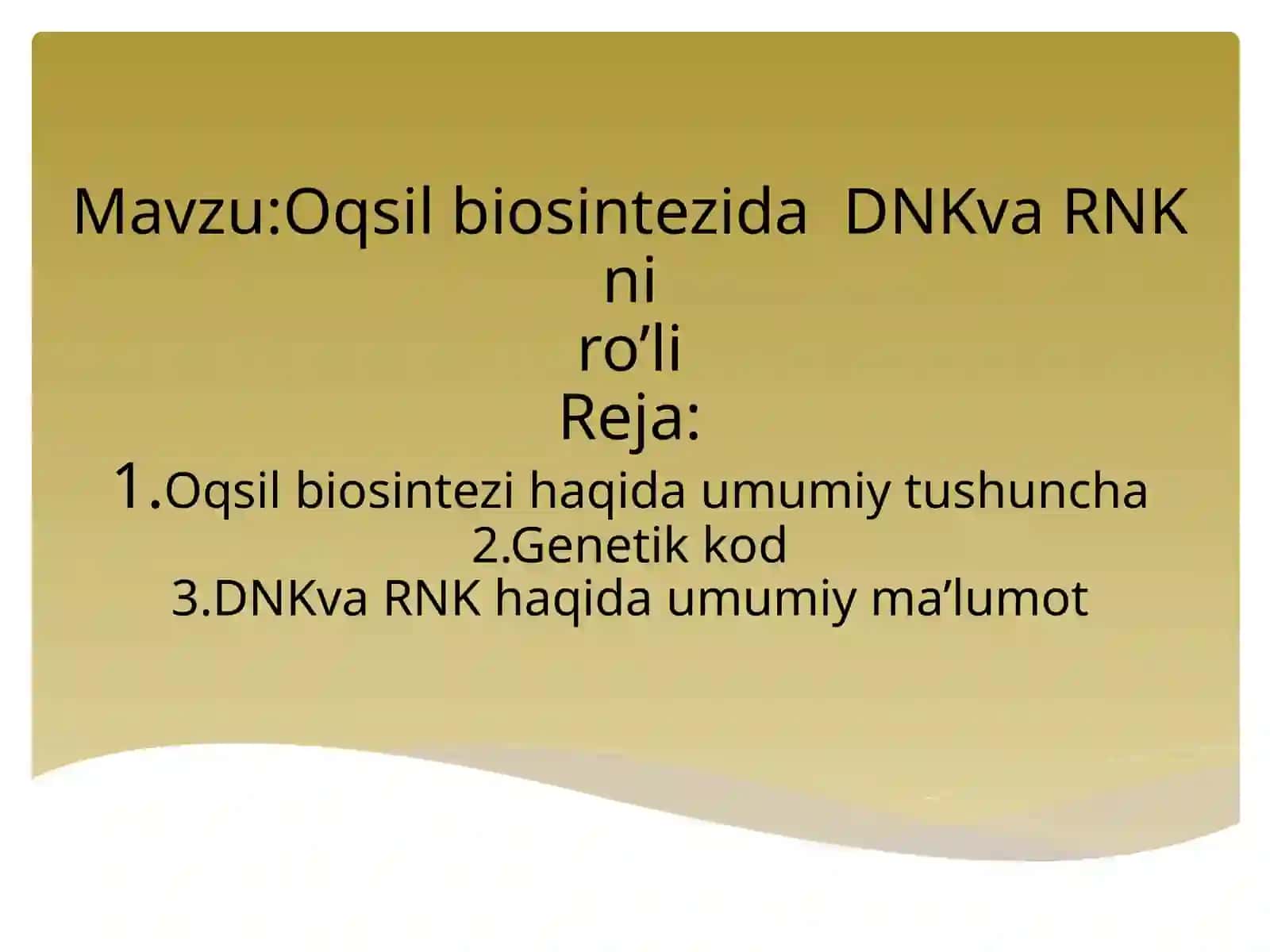 Umumiy biologiya fanidan tayorlagan prezintatsiya 2