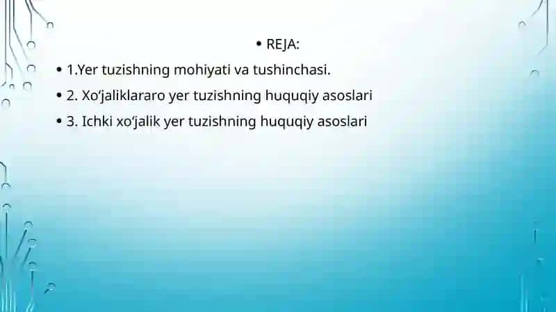 Yertuzishning huquqiy tartibi 2