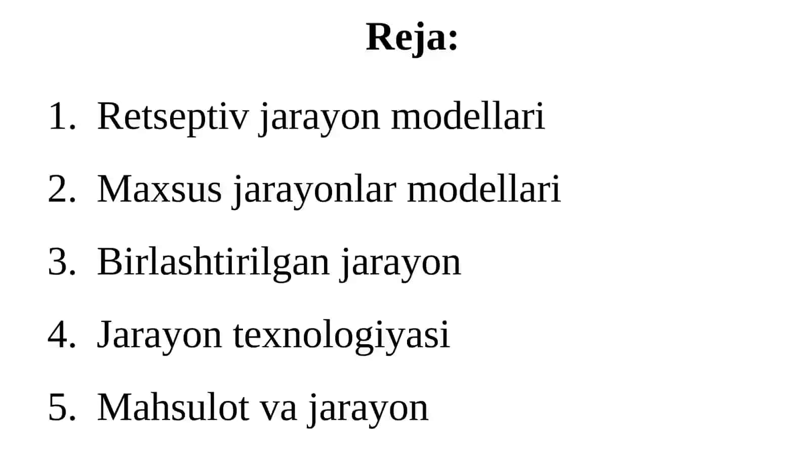 Jarayon modellari 2