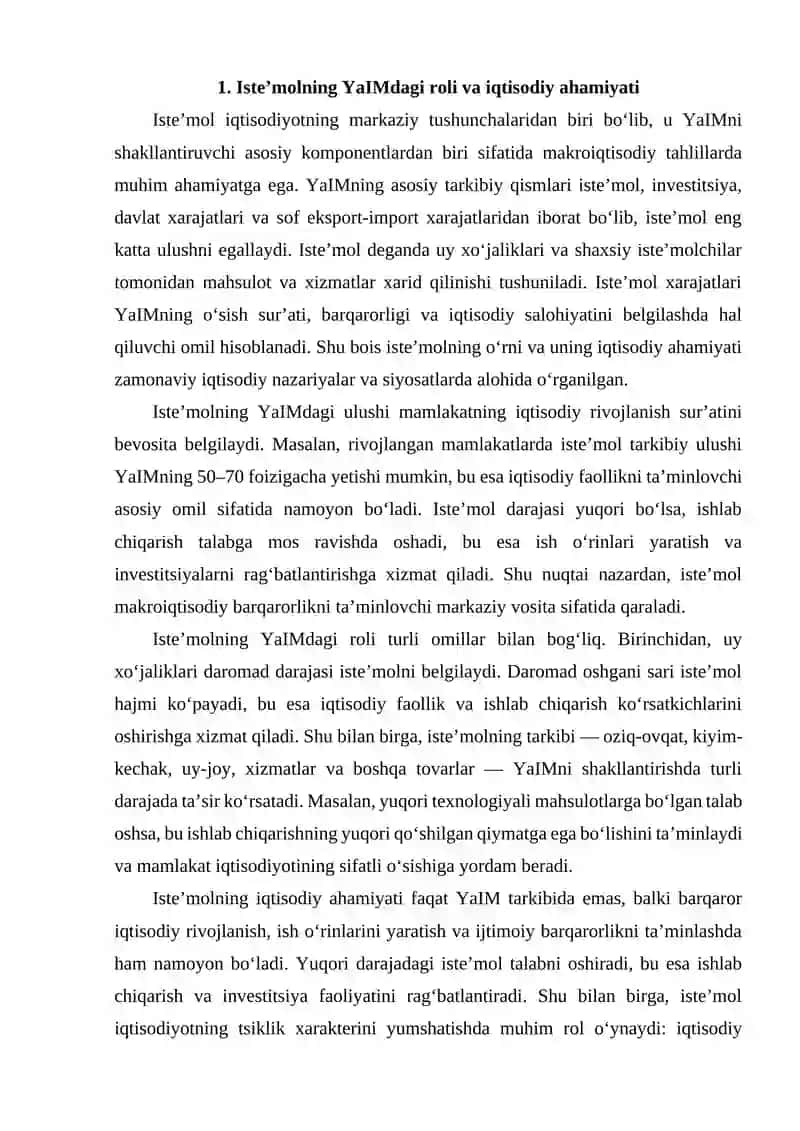 Iste’mol, investitsiya va davlat xarajatlarini oʻrni 2