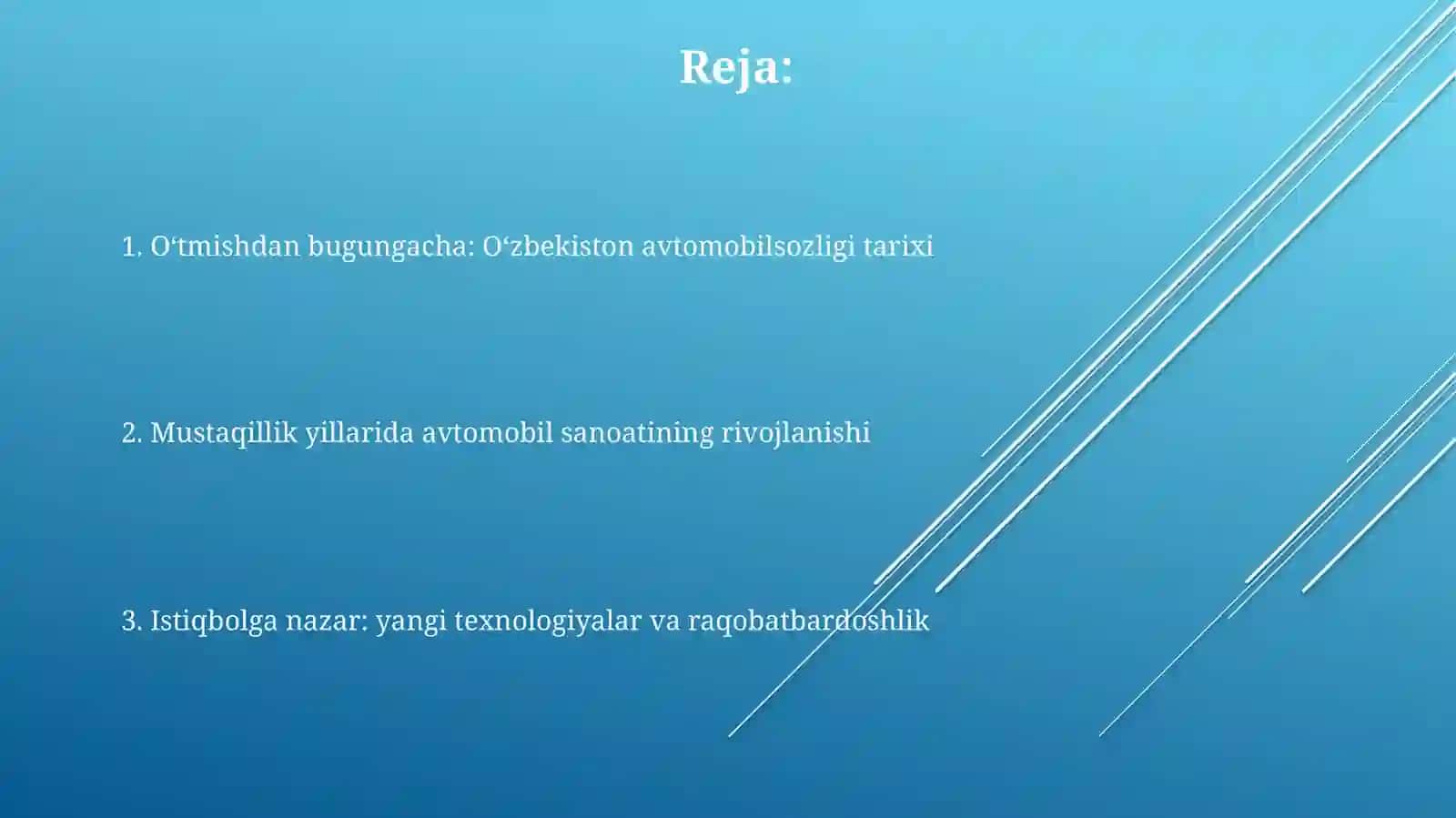 Oʻzbekiston avtomobil sanoati: Kecha va Bugun 2