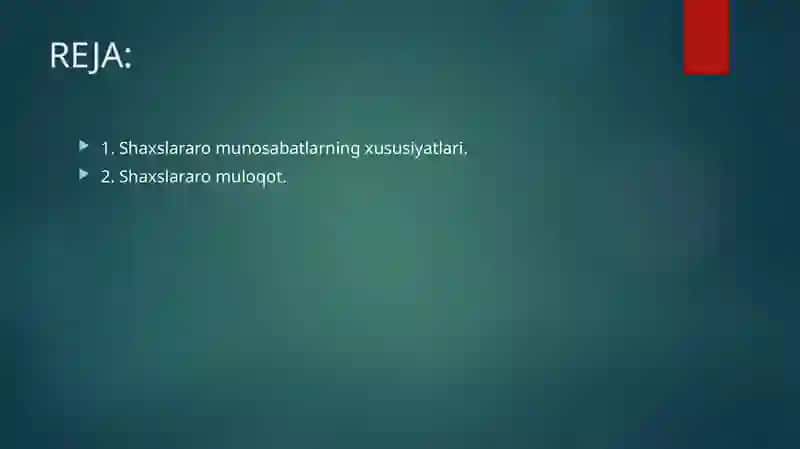 Shaxslararo muomalaning shaxs taraqqiyotidagi o‘rni 2
