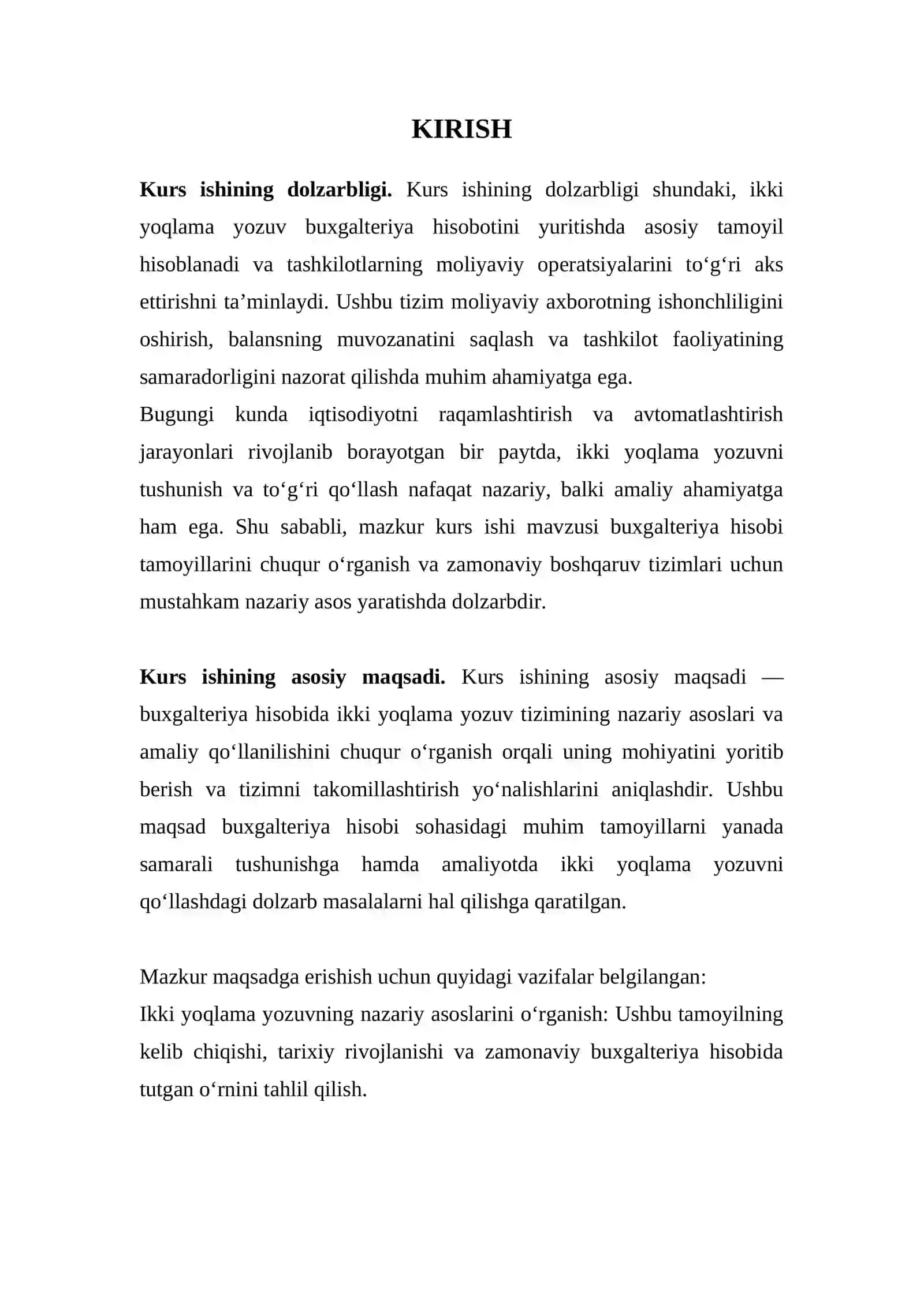 Kurs ishining dolzarbligi 2