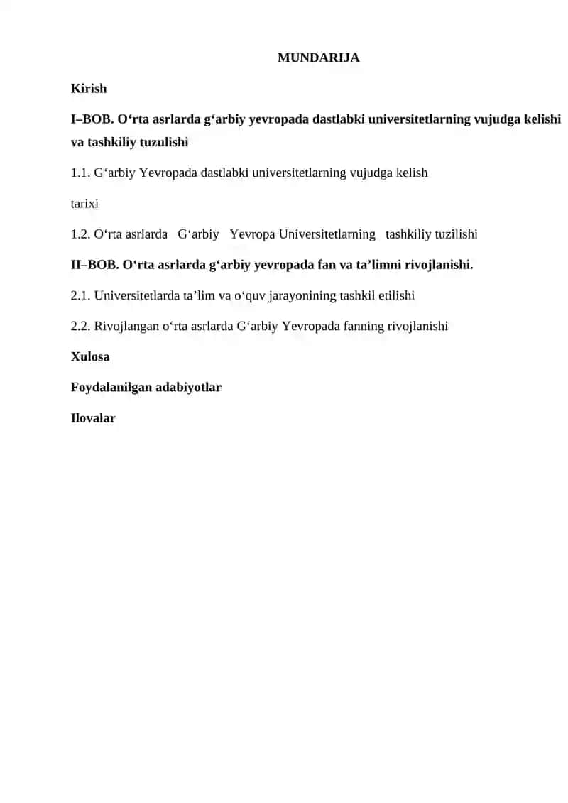 Universitetlar vujudga kelishi va faoliyati 2