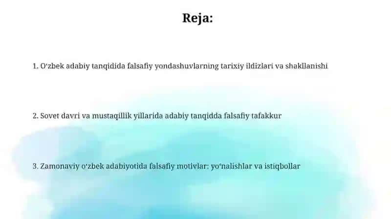 Oʻzbek adabiy tanqidida falsafiy yondashuvlar 2