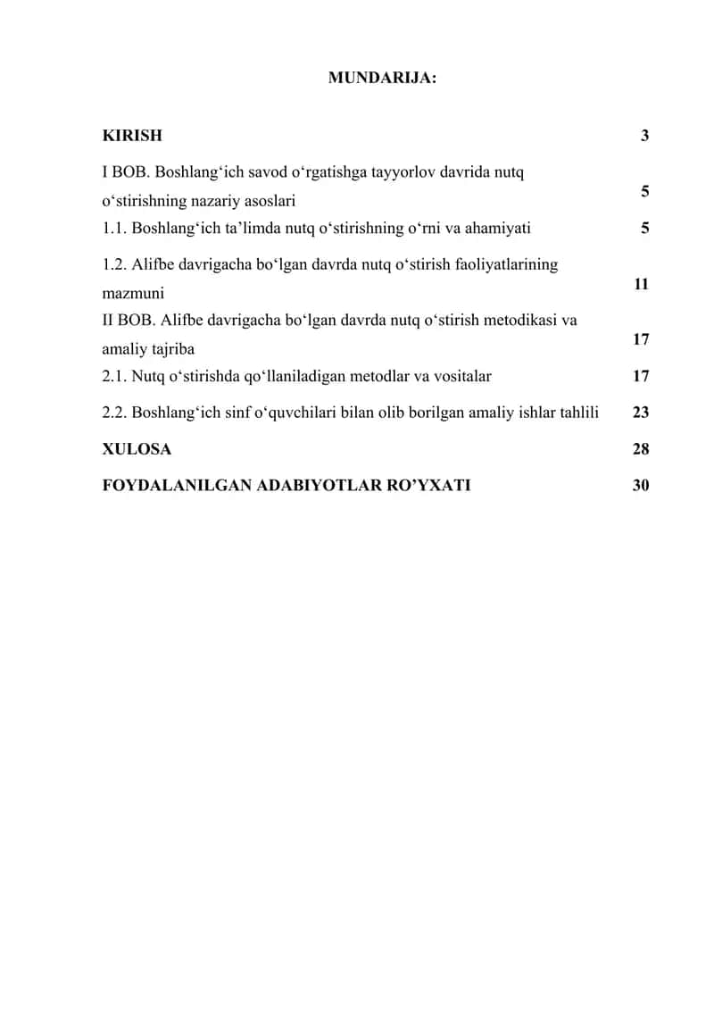 O’quvchilarni savod o’rgatishga tayyorlov (“Alifbe” davrigacha bo’lgan davrda nutq o’stirish) 2
