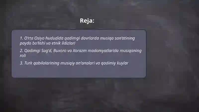 O'rta Osiyo hududida qadimgi davrlarda musiqa san'atining paydo bolishi 2