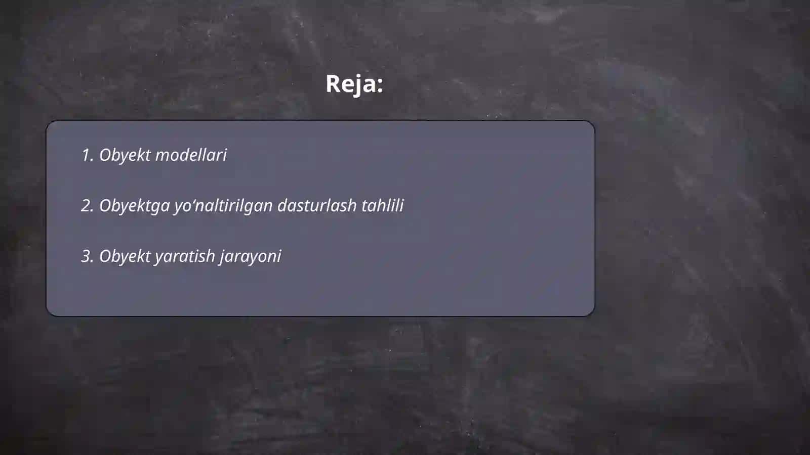 Obyekt modellari 2