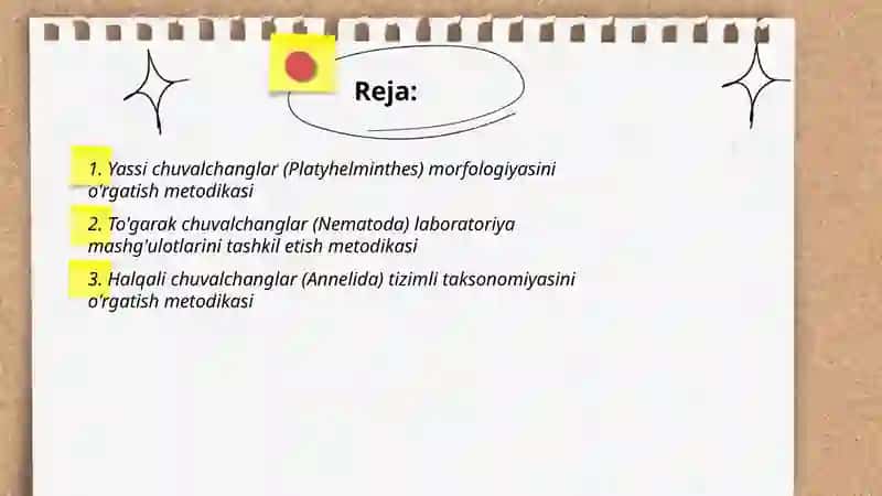 Zoologiya o'qitish metodikasi xususiy masalalari 2