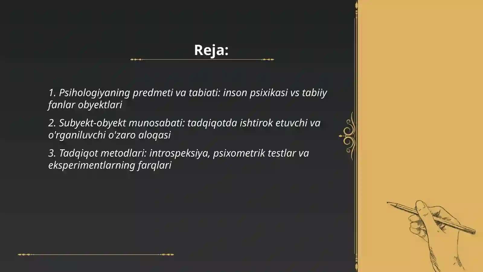 Psihologiya fanining boshqa fanlardan farqi 2