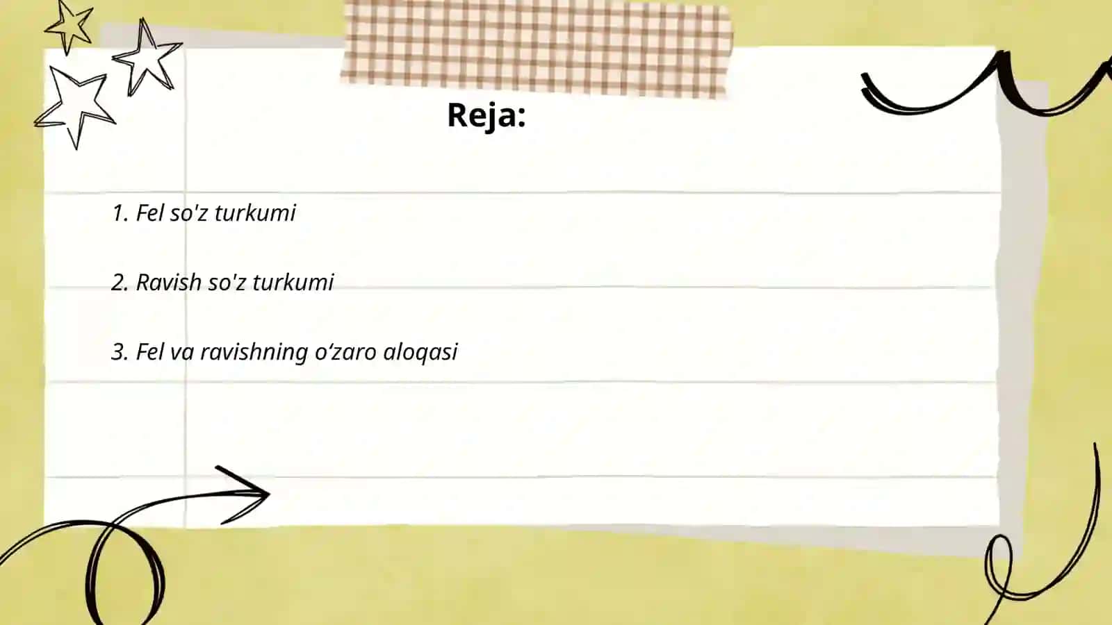 Fel va Ravish so'z turkumi 2