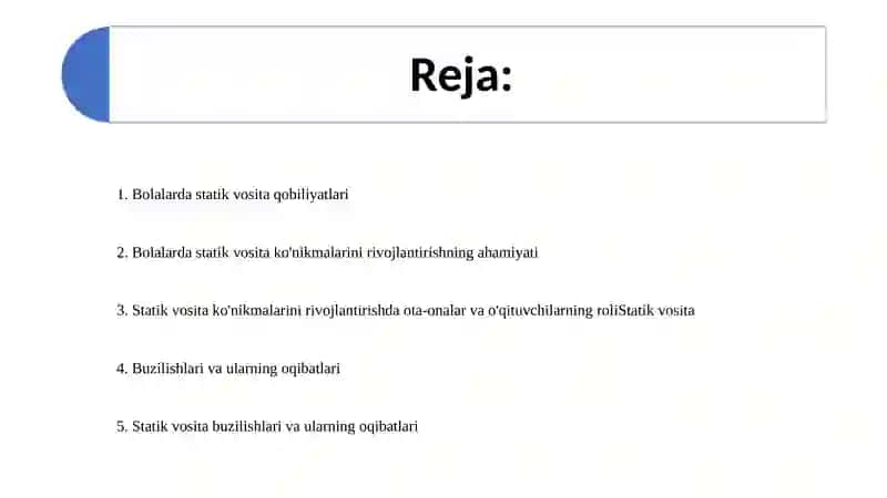 Statik motorika 2