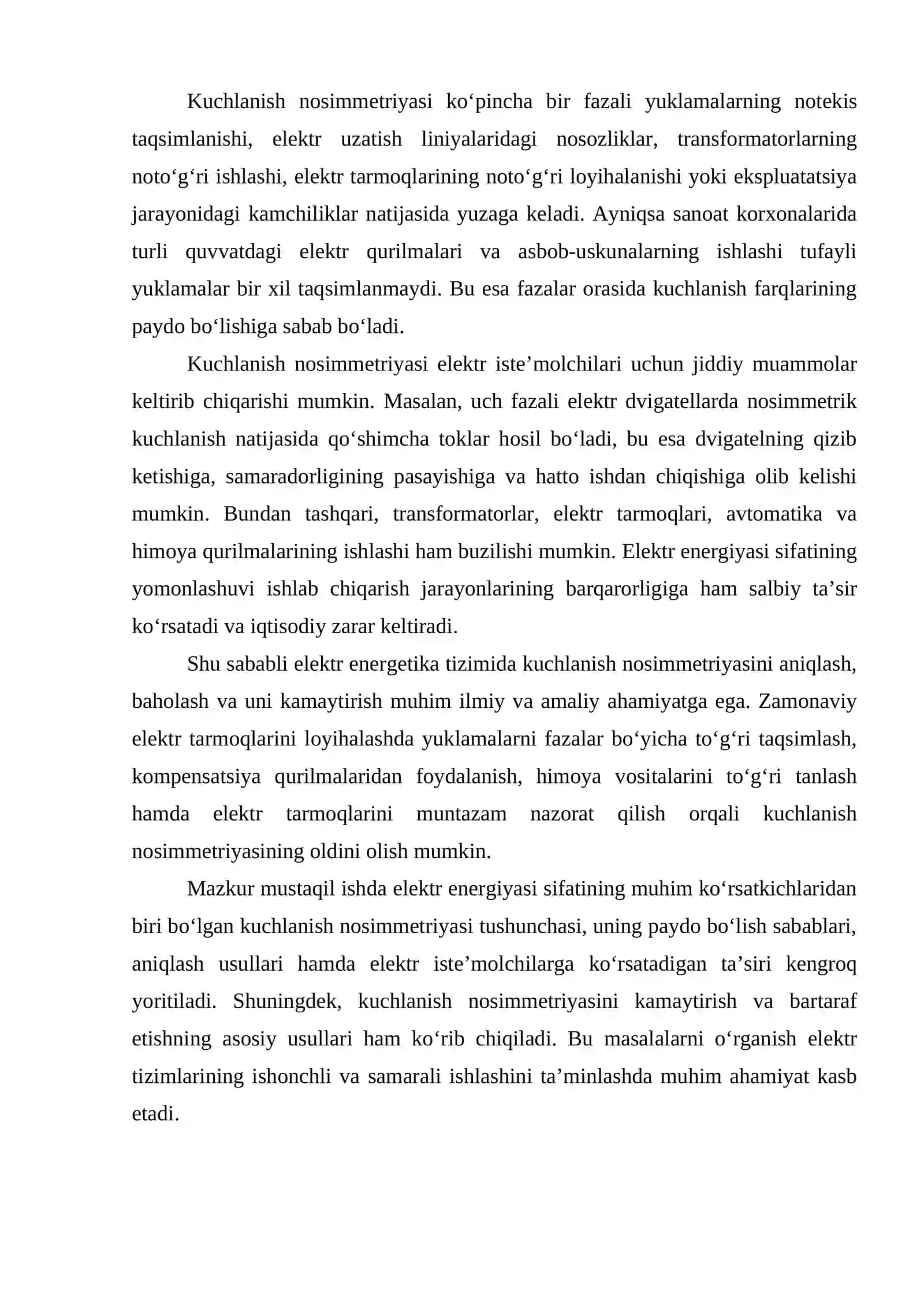 Kuchlanish nosimmetriyasi va uning iste’molchilarga ta’siri 2