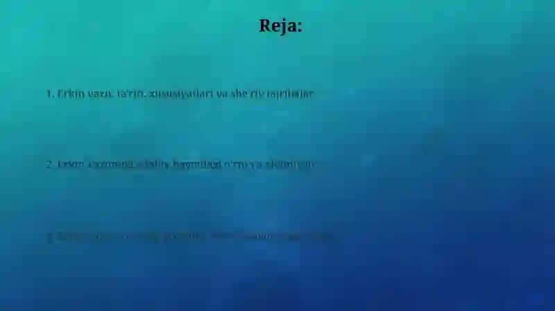 Erkin she'r tizimi adabiy hayot va jarayon 2