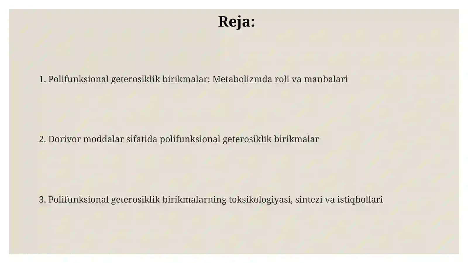 Polifunksional geterosiklik birikmalar 2