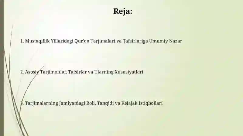 Mustaqillik davridagi Qur'on tarjimalari 2