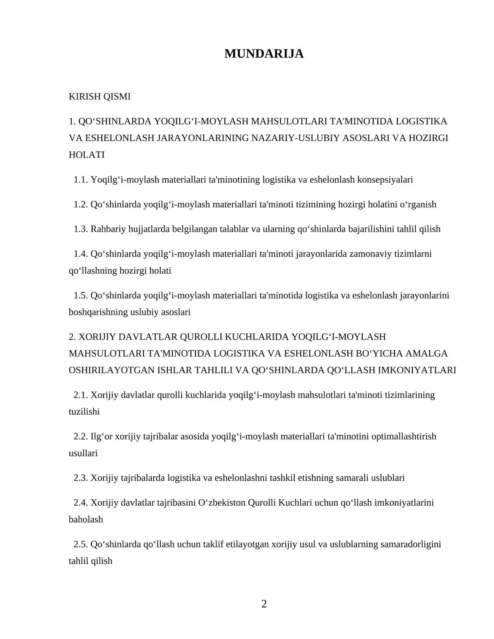 Yoqilgʻi moylash materiallari ta'minotida logistika va eshelonlash jarayonlarini optimallashtirish 2
